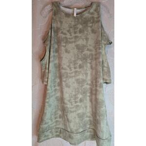 #240 Brand New Without Tags Women's MTS Olive Green Cold-Shoulder Tunic Top - M